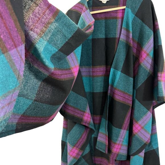 Vintage Union Made Catch Me Wool Plaid Sweater Shawl Wrap USA Made Womens - Picture 8 of 15